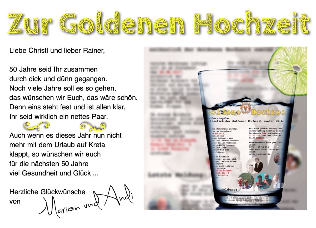 Zur Goldenen Hochzeit Zur Goldenen Hochzeit