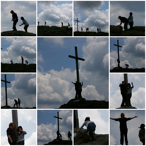 großer Arber - Scherenschnitt vom Gipfelkreuz